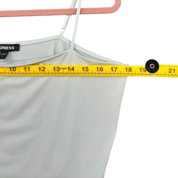 Express Grey Spaghetti Straps Off Shoulder Cropped‎ Cami Top Size Extra Large - Picture 5 of 6